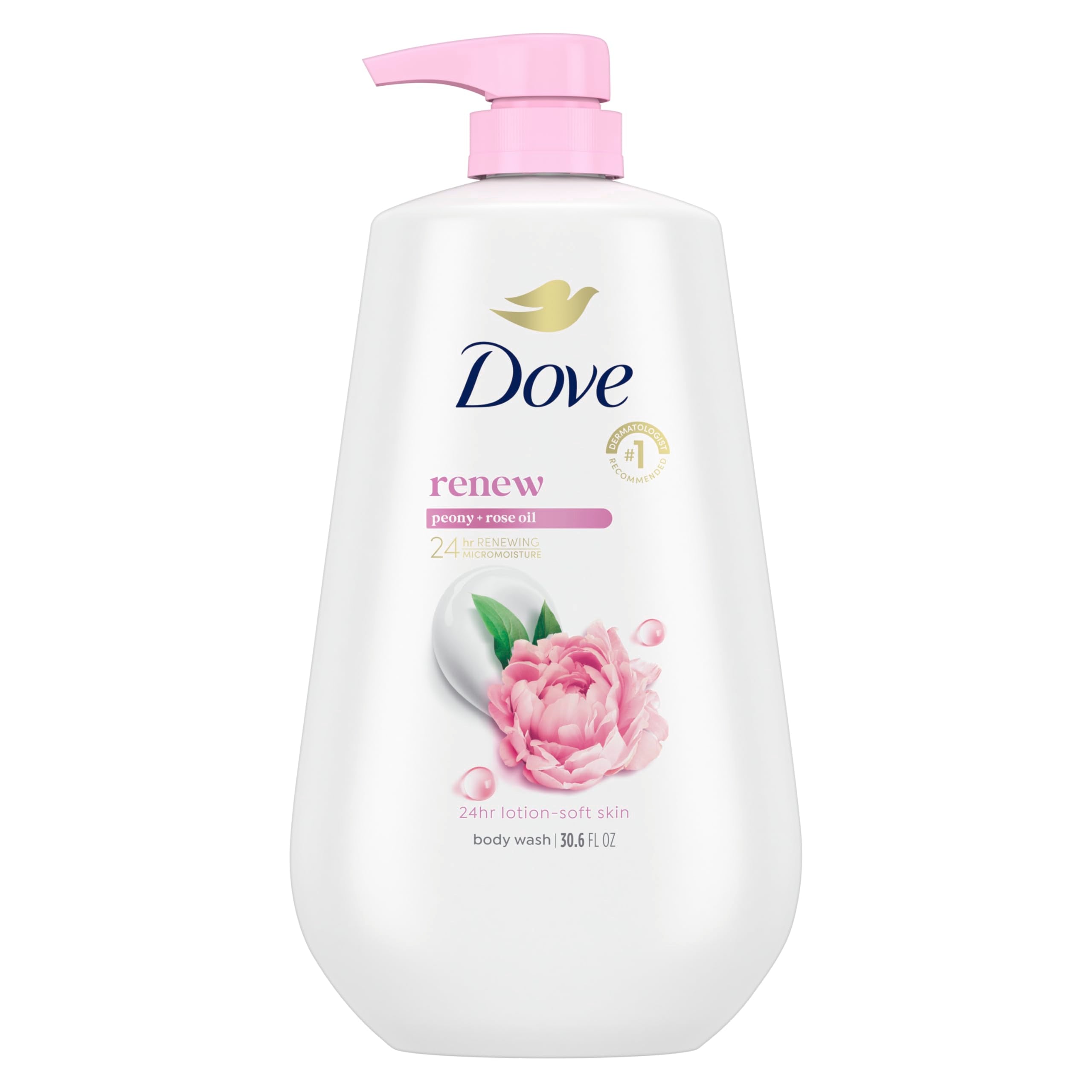Dove Body Wash Deep Moisture for 24hr Lotion-Soft Skin Moisture Moisturizing Skin Cleanser with No Sulfates No Parabens 30.6 oz